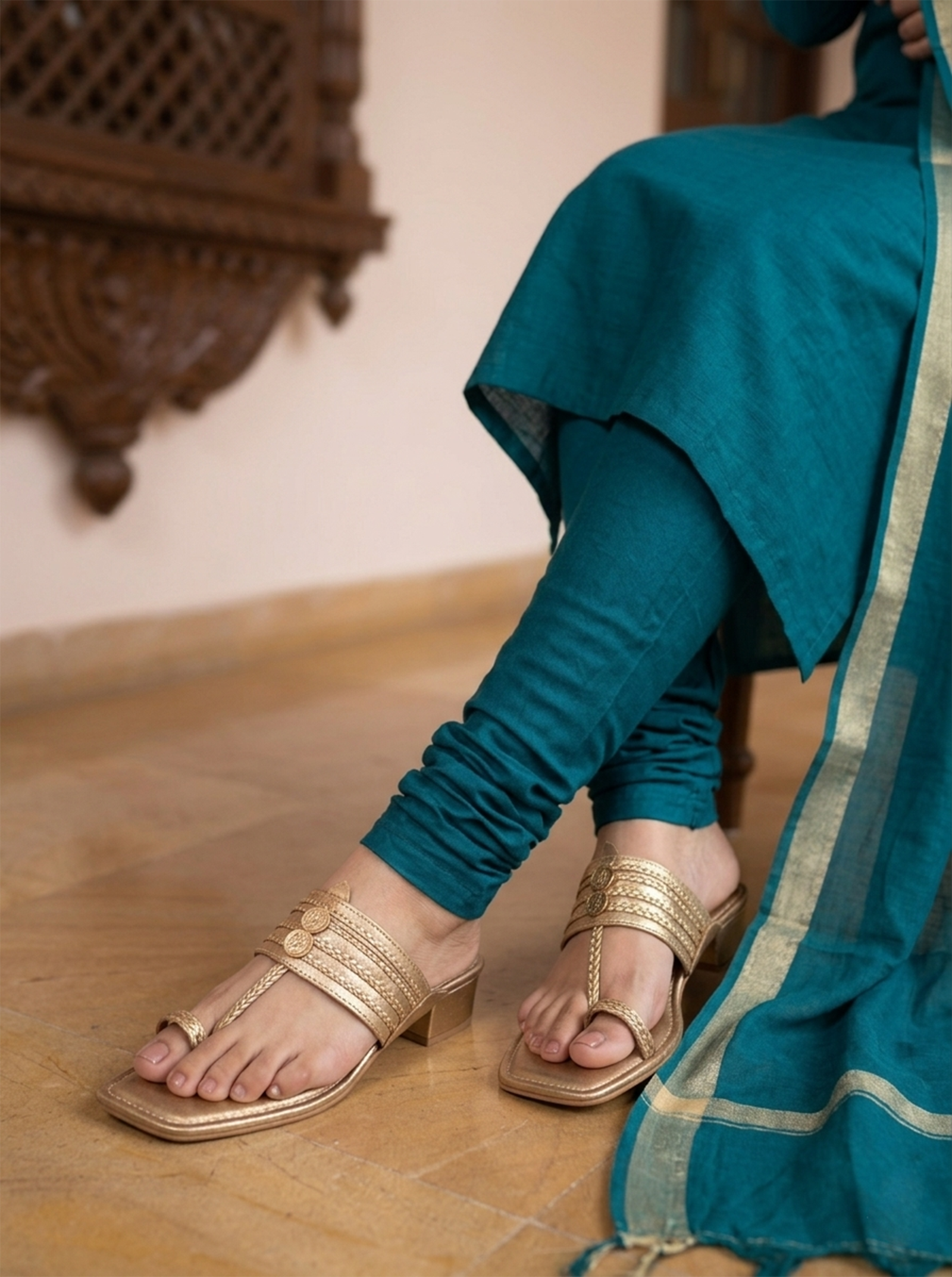 The Heritage Kolhapuri Block Heel