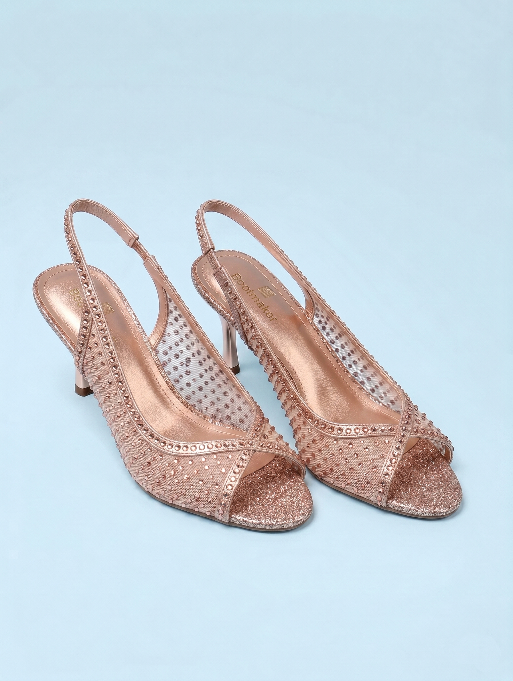 The Embellished Mesh Peep-Toe