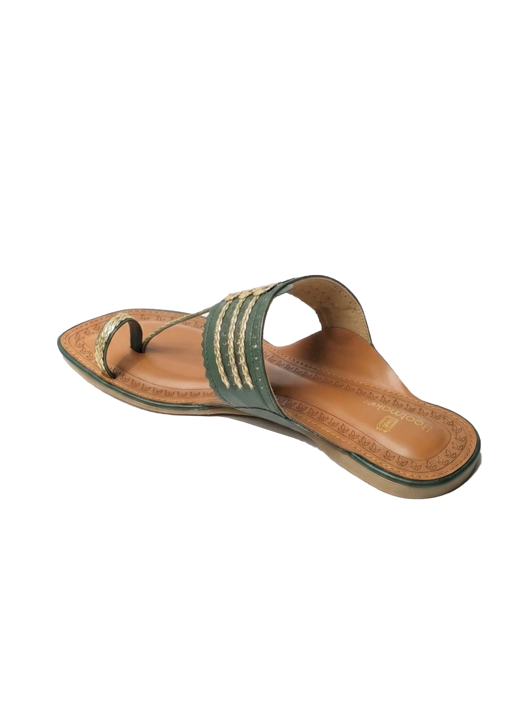 White Zari-Glaze Kolhapuri
