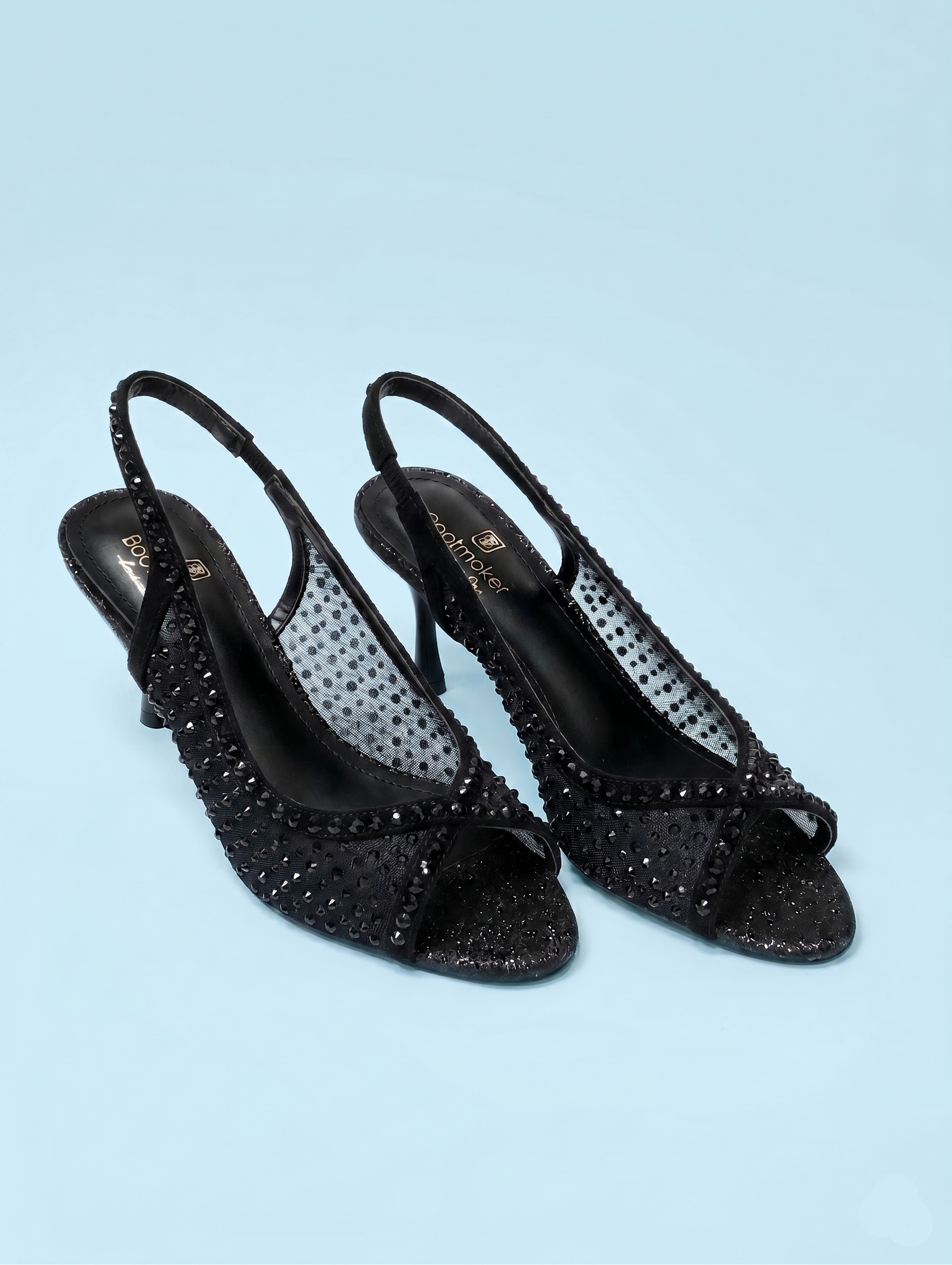 The Embellished Mesh Peep-Toe