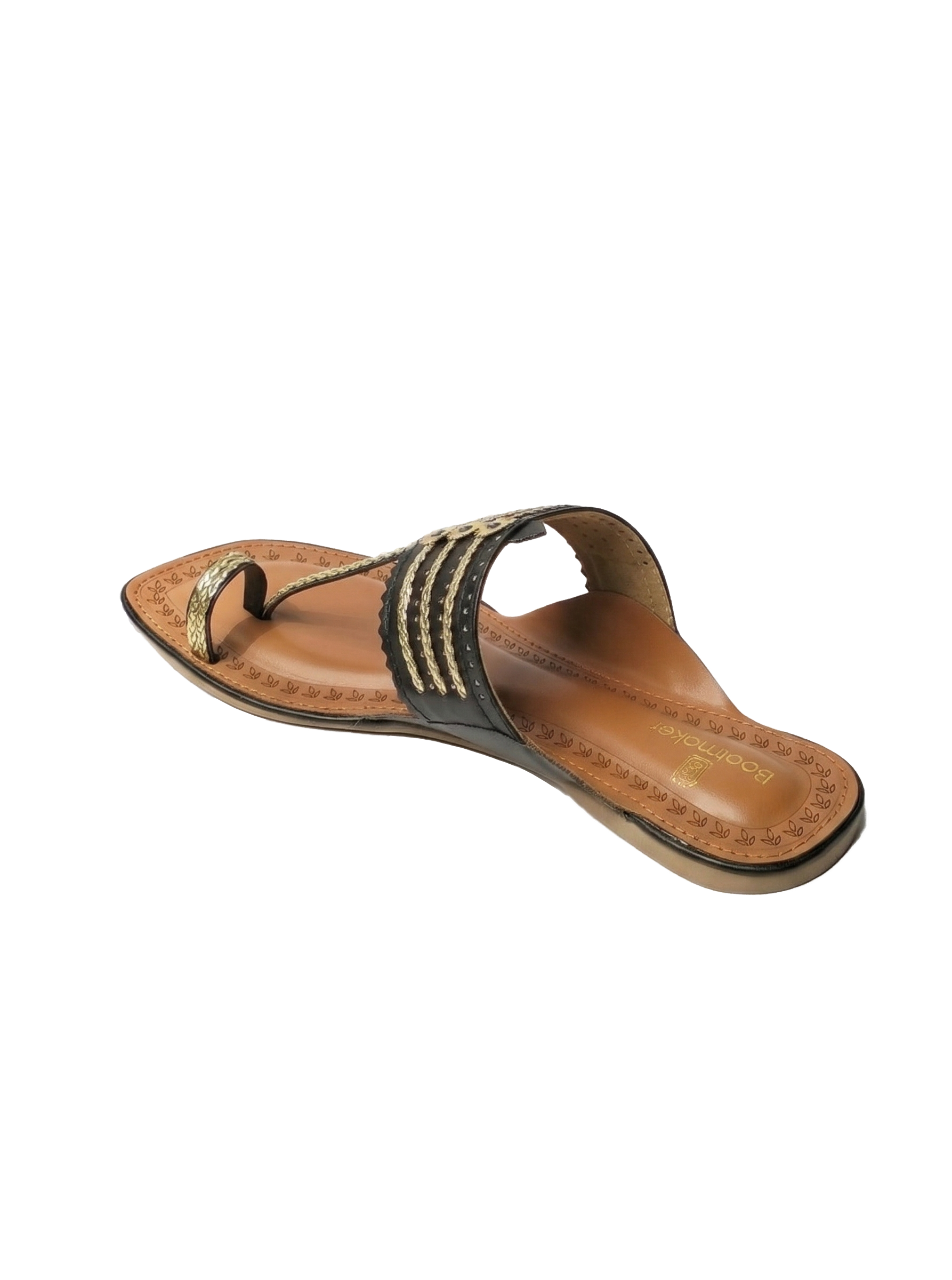 White Zari-Glaze Kolhapuri