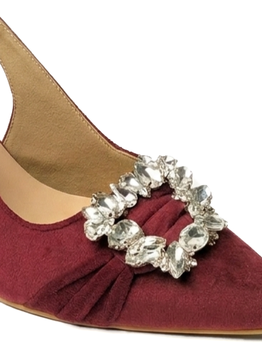 Maroon Crystal Slingback