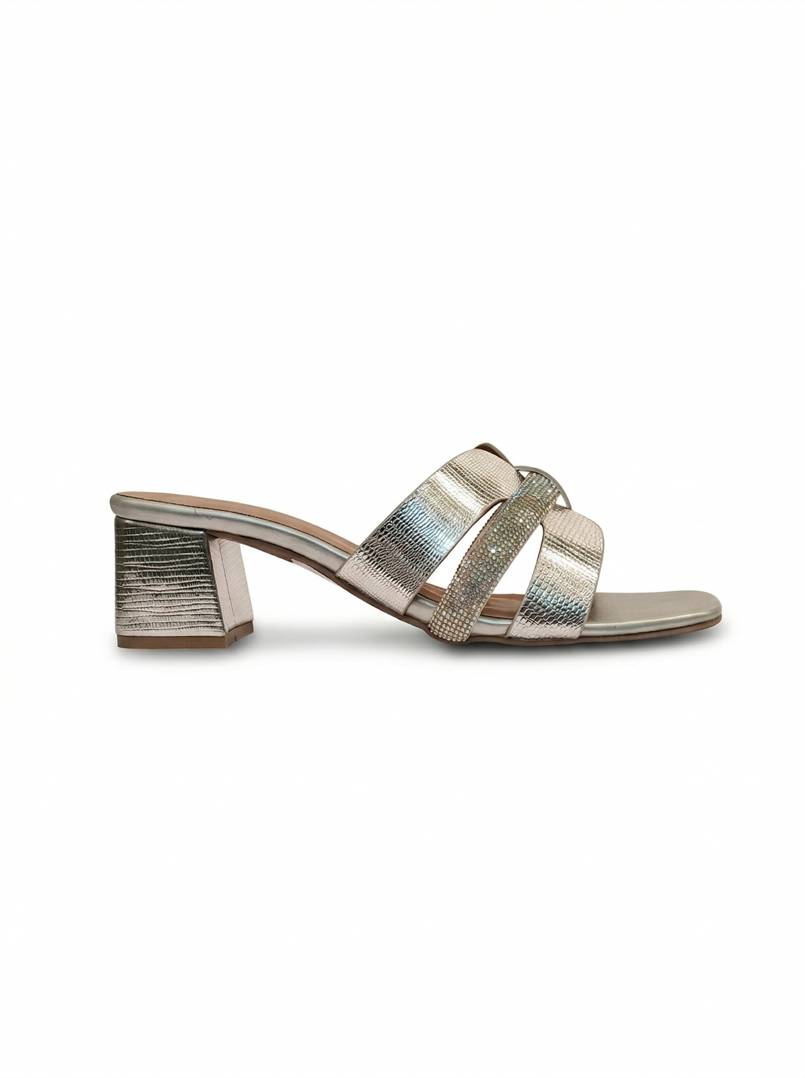 Shimmer Block Heel
