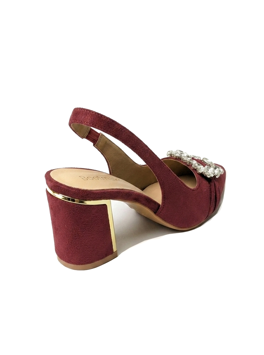 Maroon Crystal Slingback