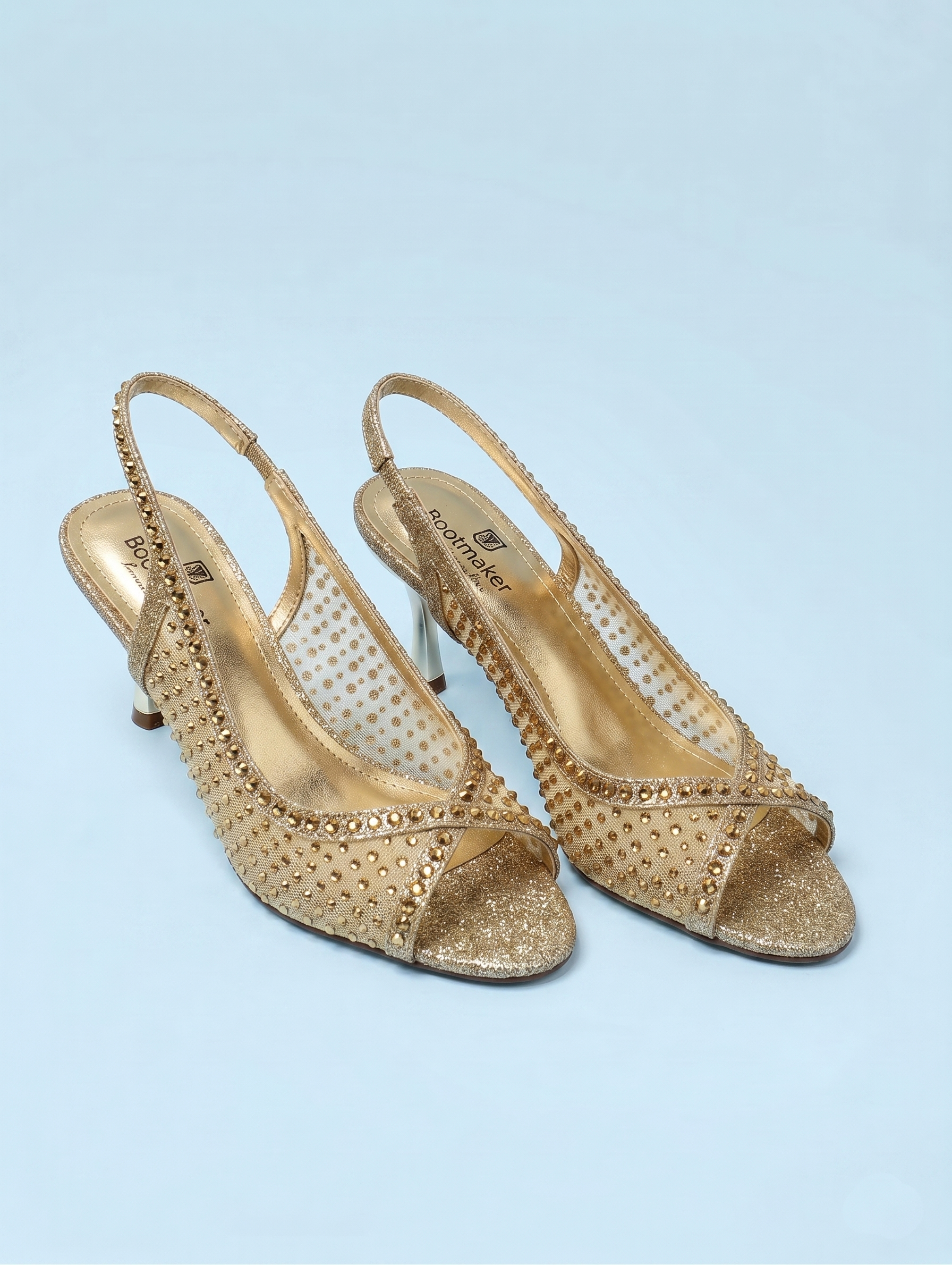 The Embellished Mesh Peep-Toe