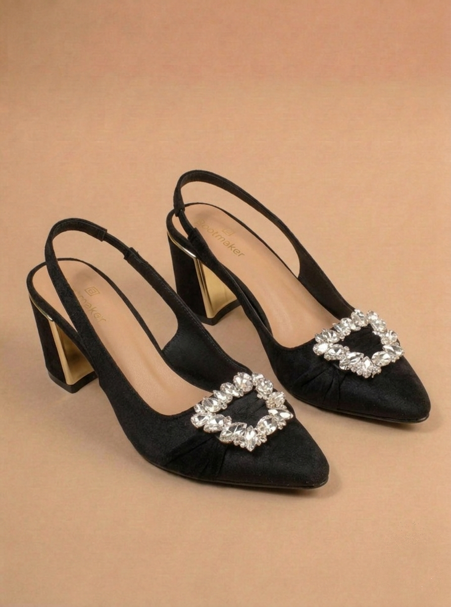 Maroon Crystal Slingback