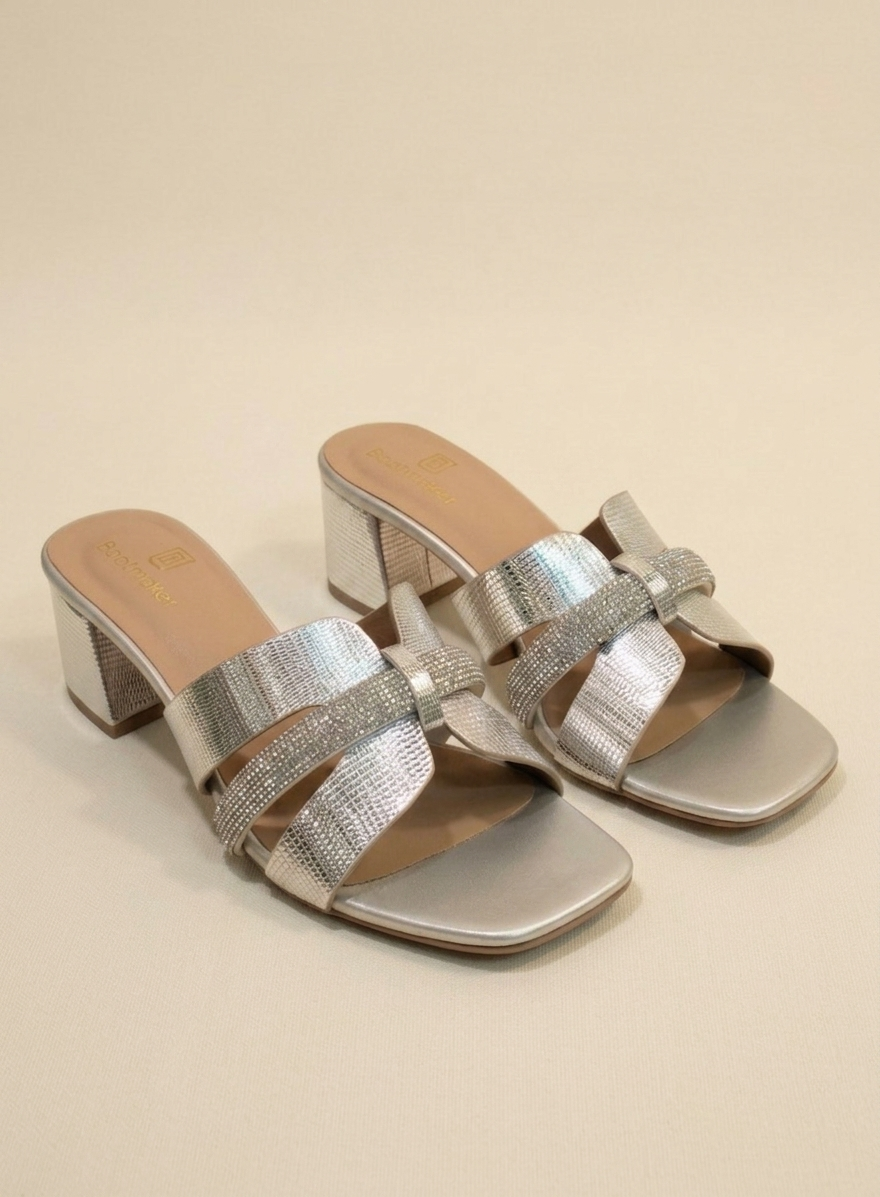 Shimmer Block Heel